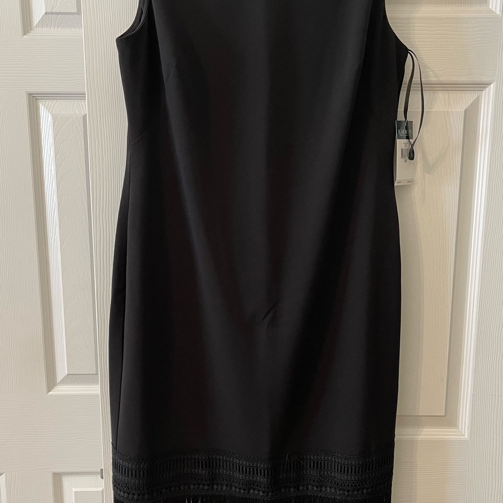 Ralph Lauren Black Sheath Dress Crew Neck Sleeveless (covers the knees)